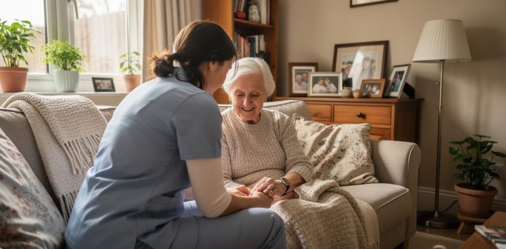 Home care in Eastbourne supporting an older person at home