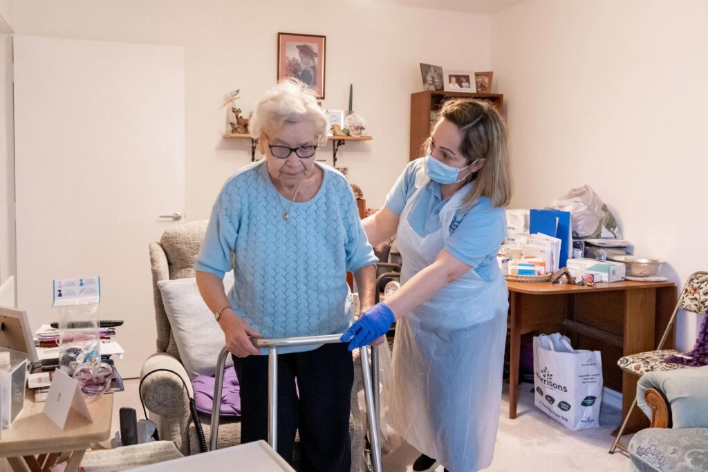 Older adult receiving personalised home care in Eastbourne