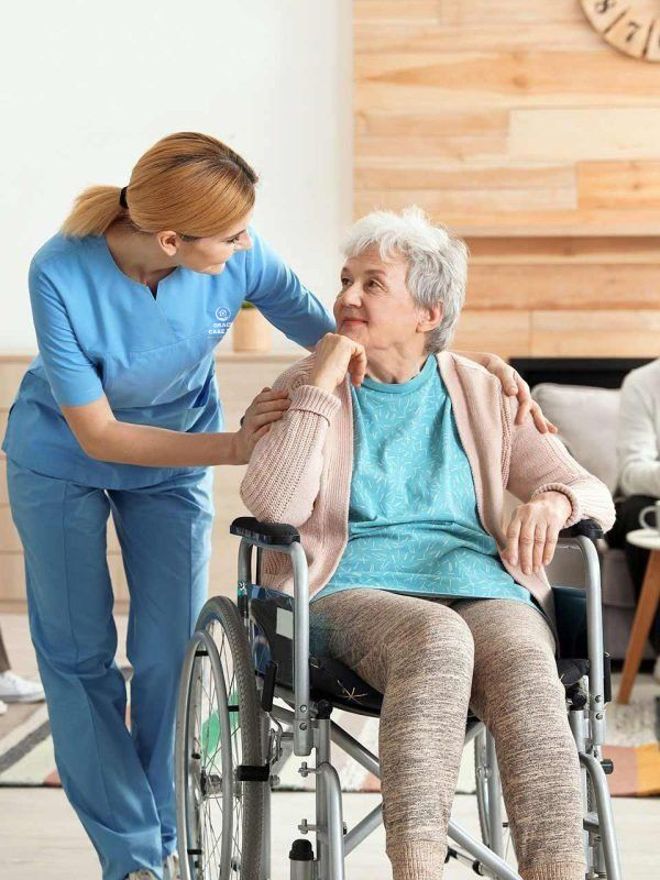 Carer arriving at a rural home near Hailsham