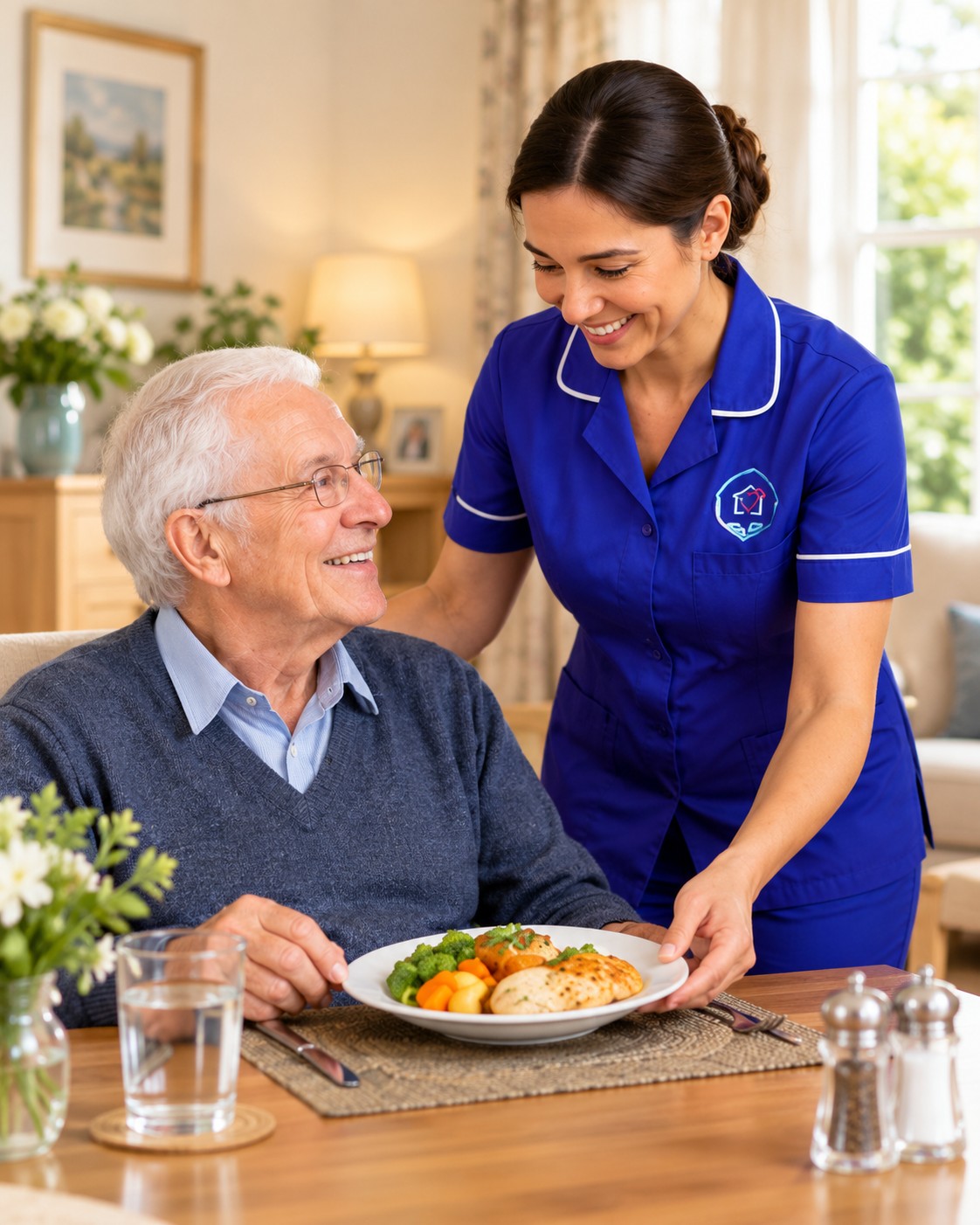 Carer supporting a person with a long-term condition at home