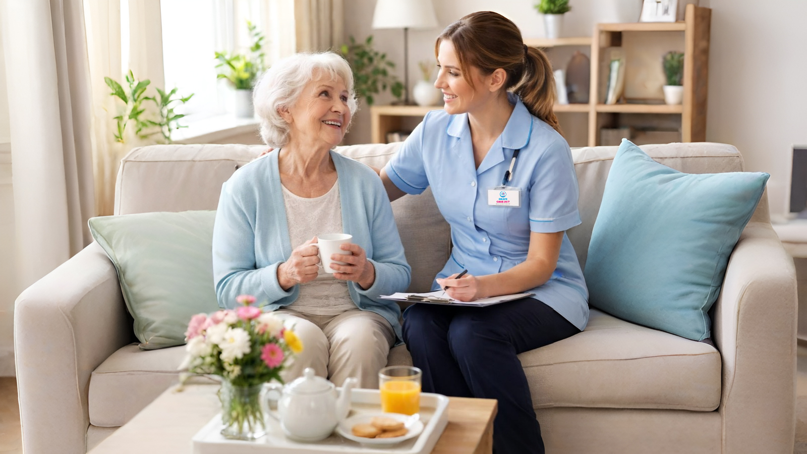 Home carer arriving for a scheduled visit