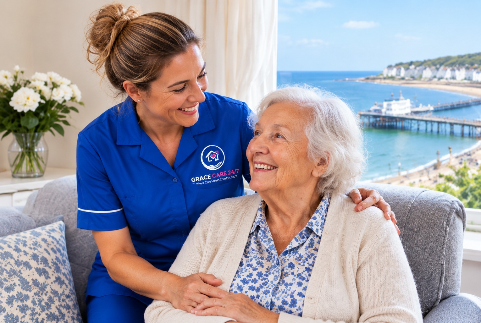 Grace Care 247 caregiver providing home care